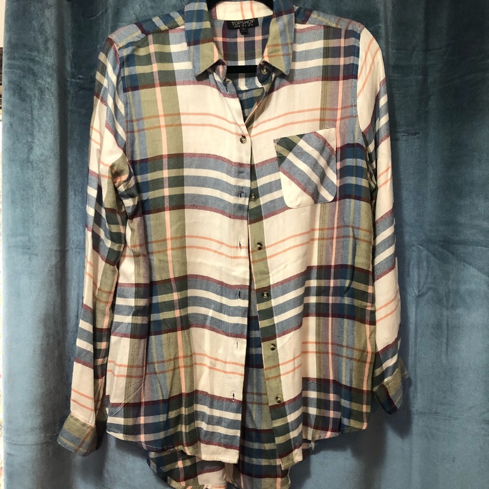 Top Shop flannel button up tunic